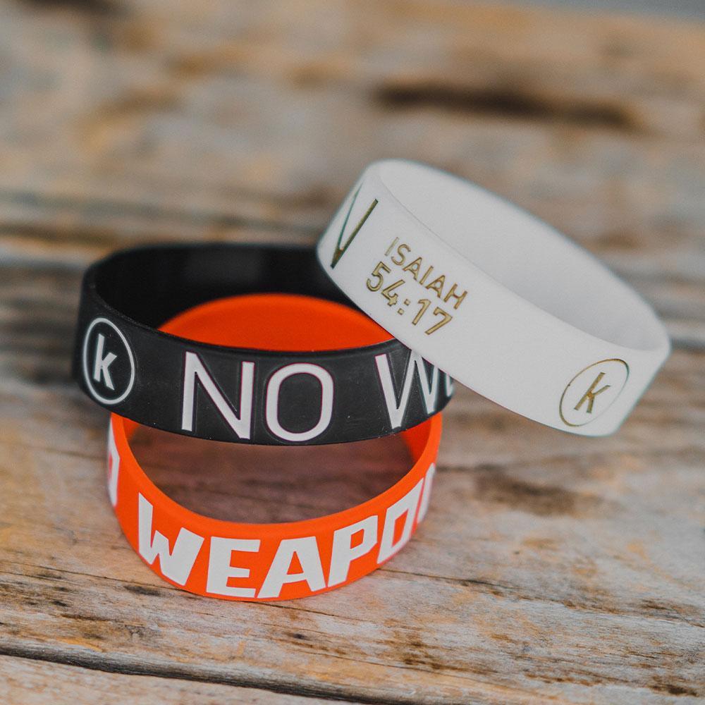 No Weapon Wristband (Black & Black)